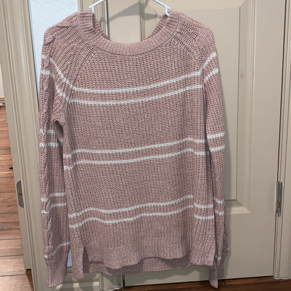Pink and white sweater